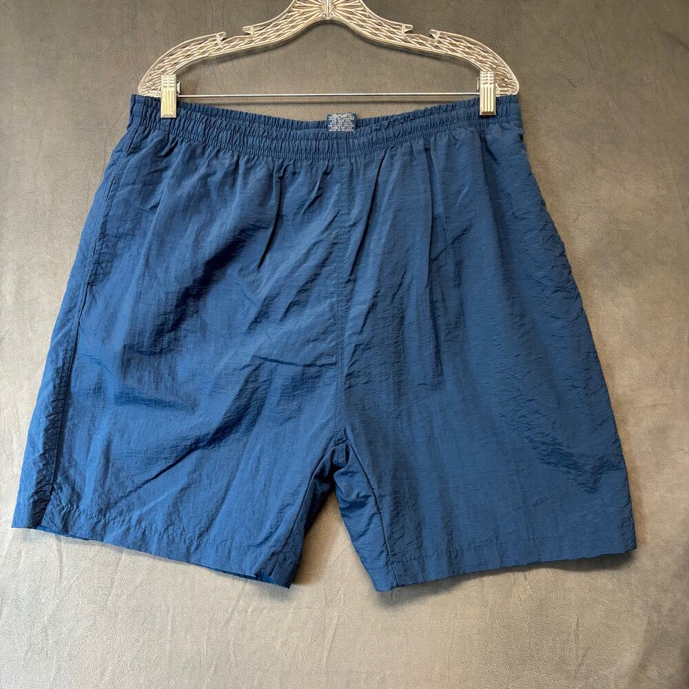 Vintage Towncraft Blue Nylon Swim Trunks Shorts Mesh Lined XL Korea 7" Inseam